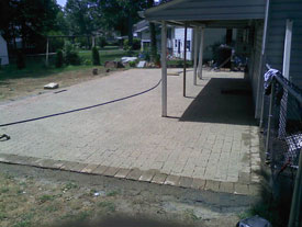 Back stone patio.