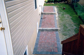 Stone side walkway.