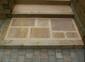 Wood hardscape with steps angel 1.