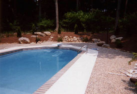 Pool walkway.