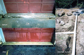 Garage drainage system repair.